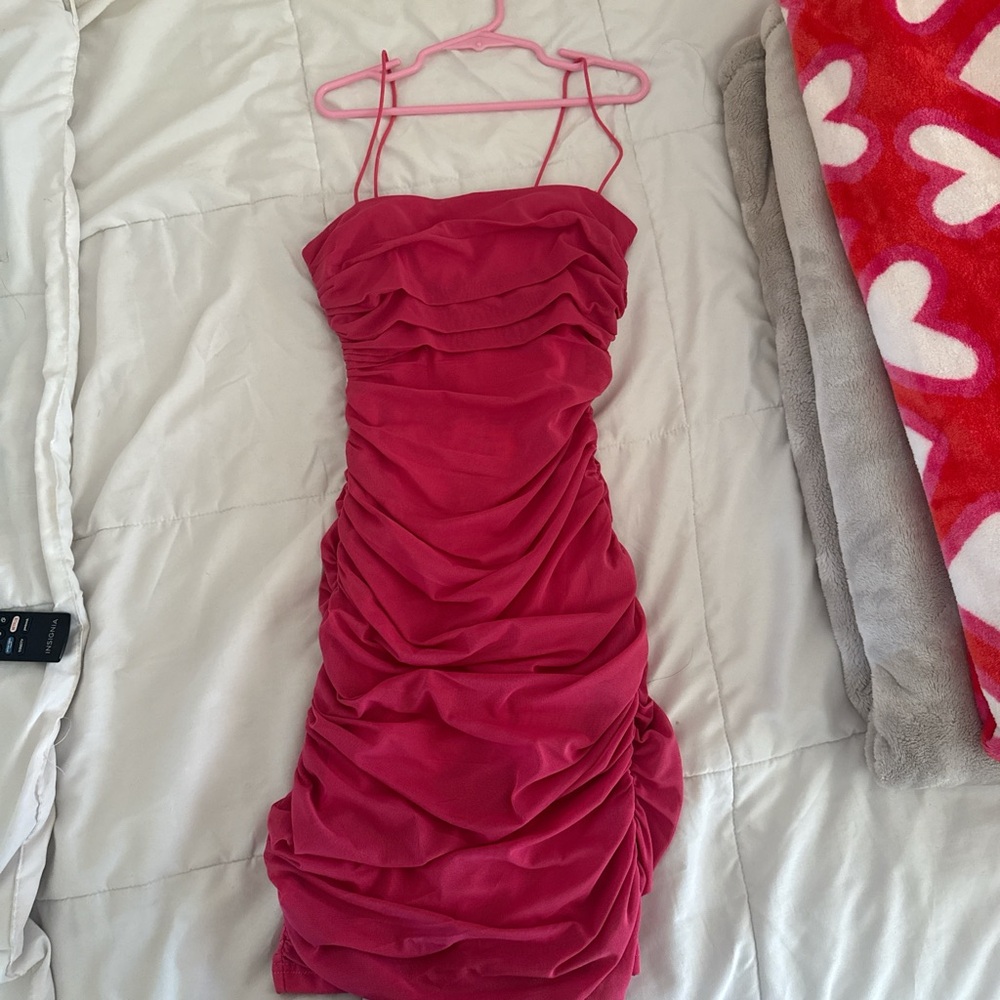 Princess Polly Fuchsia Ruched Mini Dress